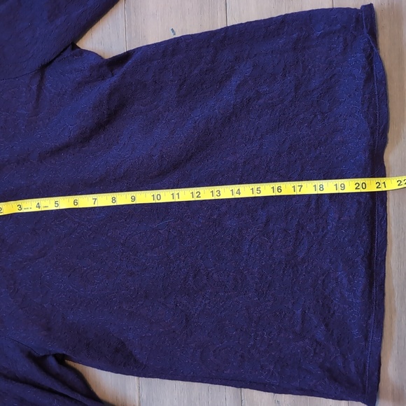 LOFT Purple Lace Long Sleeve with Ribbon Detail | Women's Medium - Picture 5 of 7